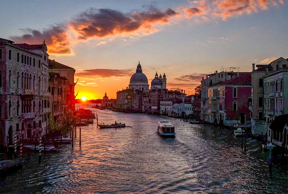 Venice at the sunset