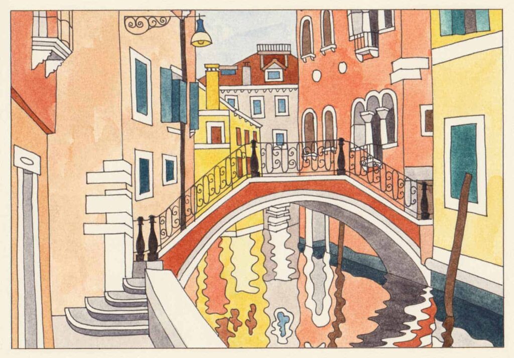 "Canal, bridge and fondamenta" Postcard
