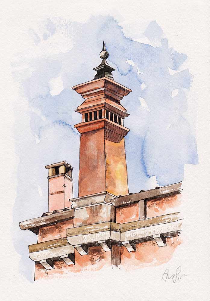 “Venetian Chimney 01” Postcard