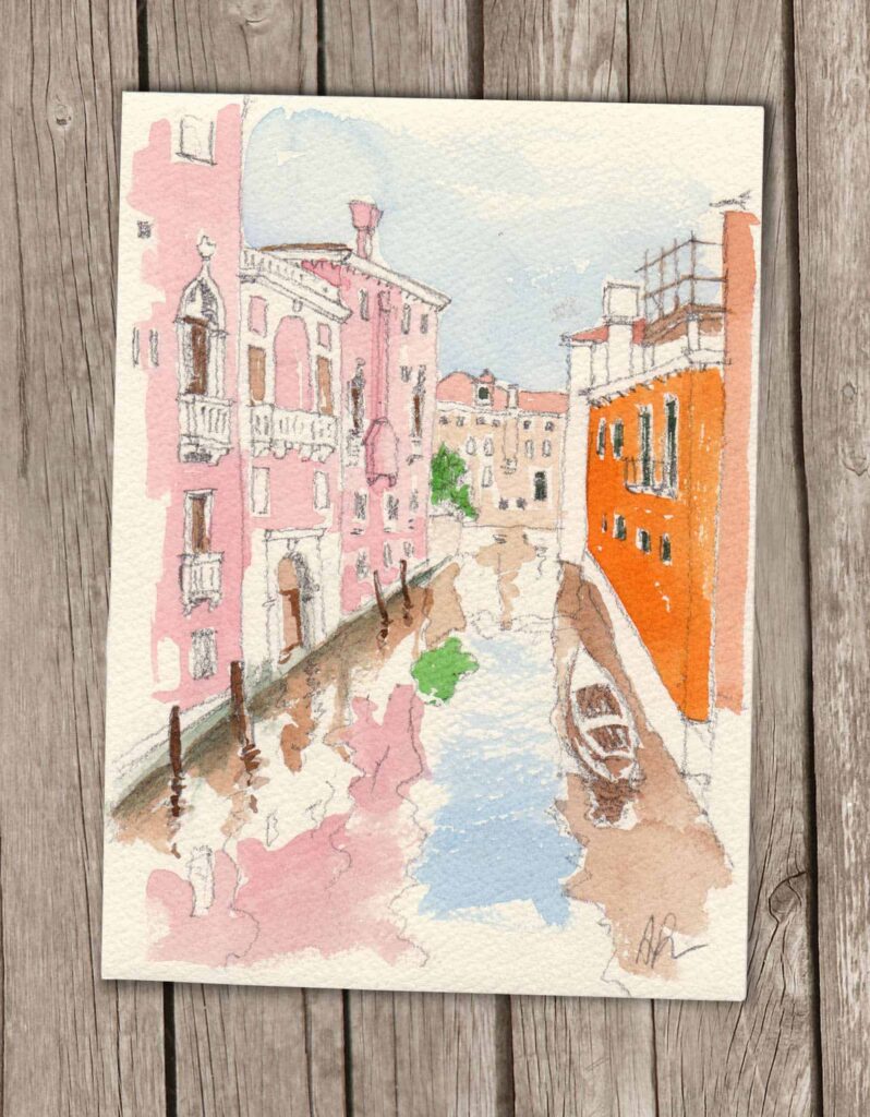 Un canale di Venezia nel sestiere di Castello