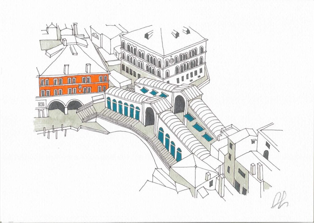 Rialto Bridge Drawing<br/>